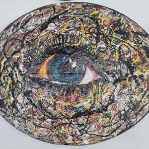 VISTA Técnica mixta , pintado a mano sobre madera, medidas 90x68cm año 2025